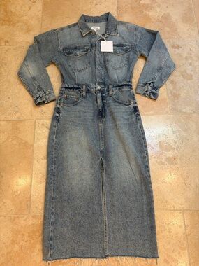 Pistola Amira Marcel Denim Button-Front Maxi Dress